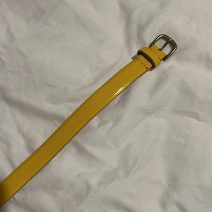 J Crew yellow patent leather belt